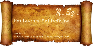 Matievits Szilvána névjegykártya